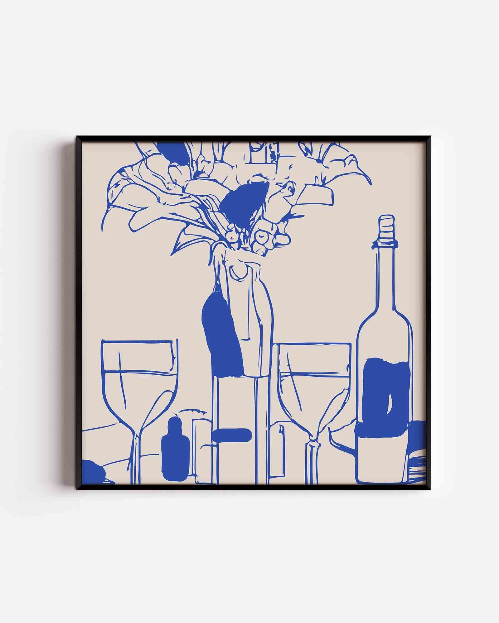 Stilleven met flessen Poster