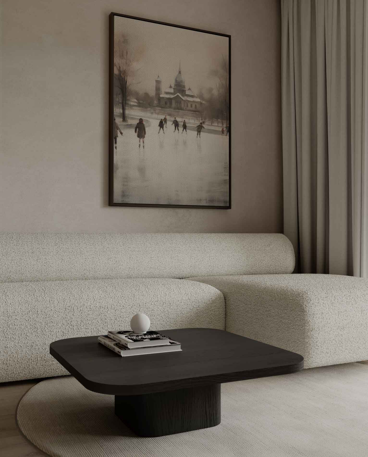 Winterse Schaatspret Kunstwerk-canvas-dibond-plexiglas-wanddecoratie-WallArtistic
