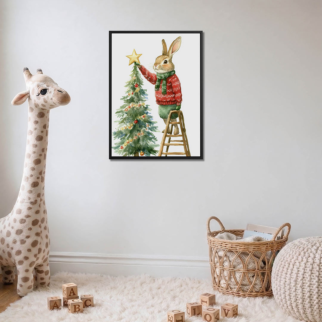 Kerstkonijn en boom Kunstwerk