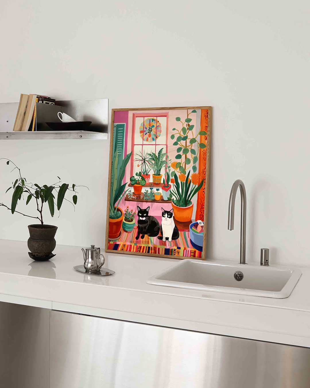 Katten en planten Poster