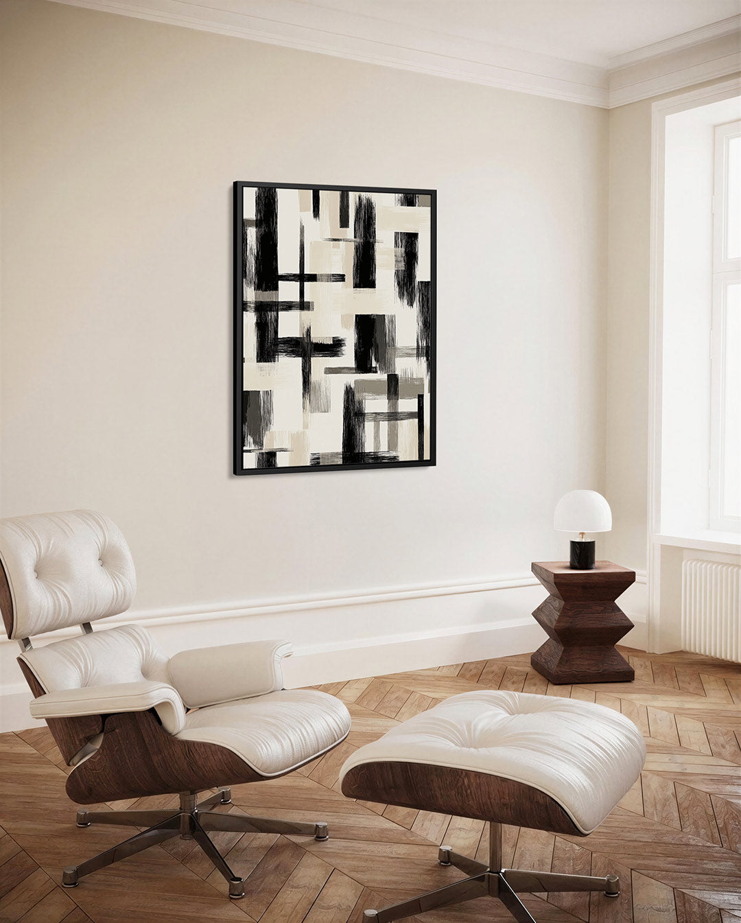 Dynamische lijnen compositie Kunstwerk