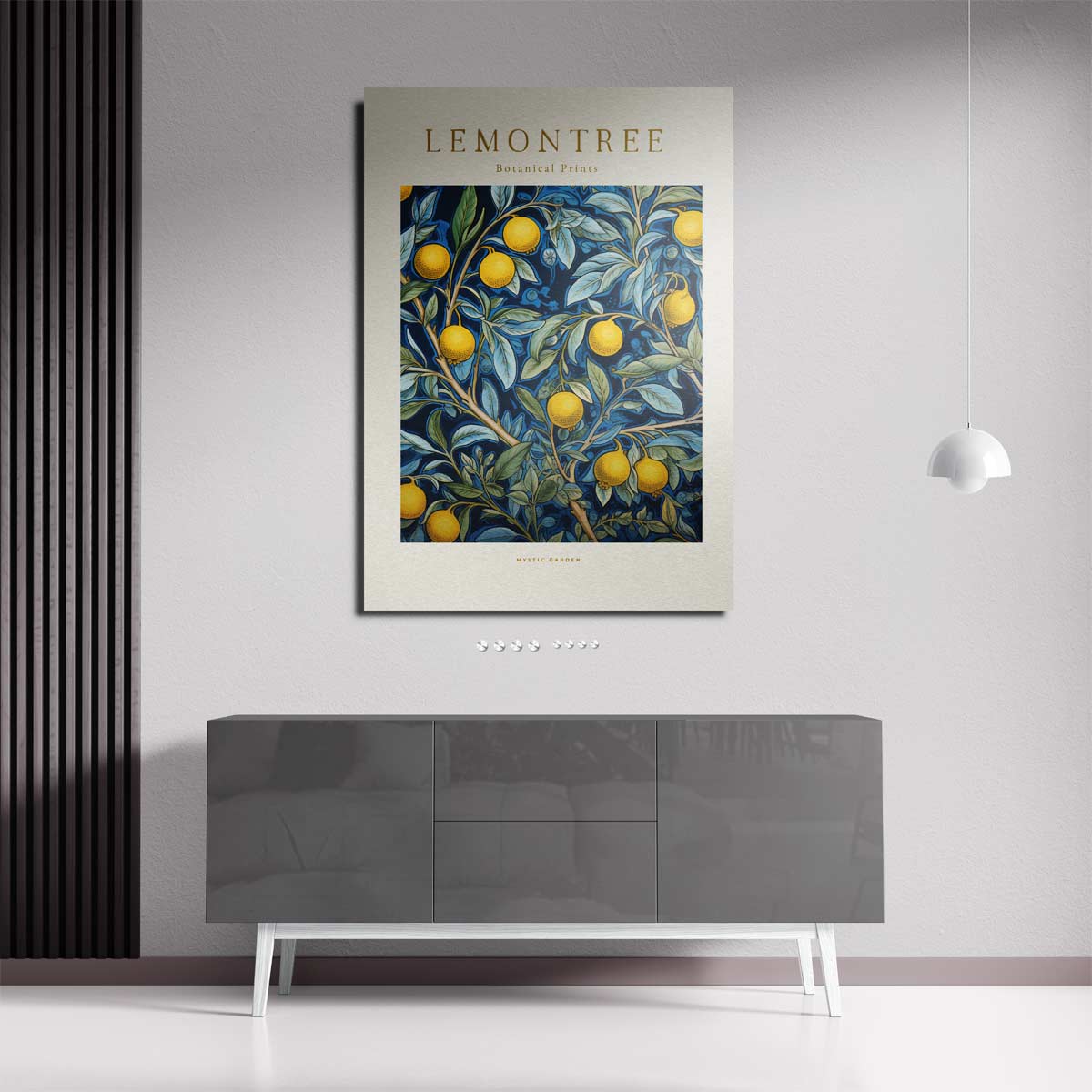 Botanische Citroenprint Kunstwerk-canvas-dibond-plexiglas-wanddecoratie-WallArtistic