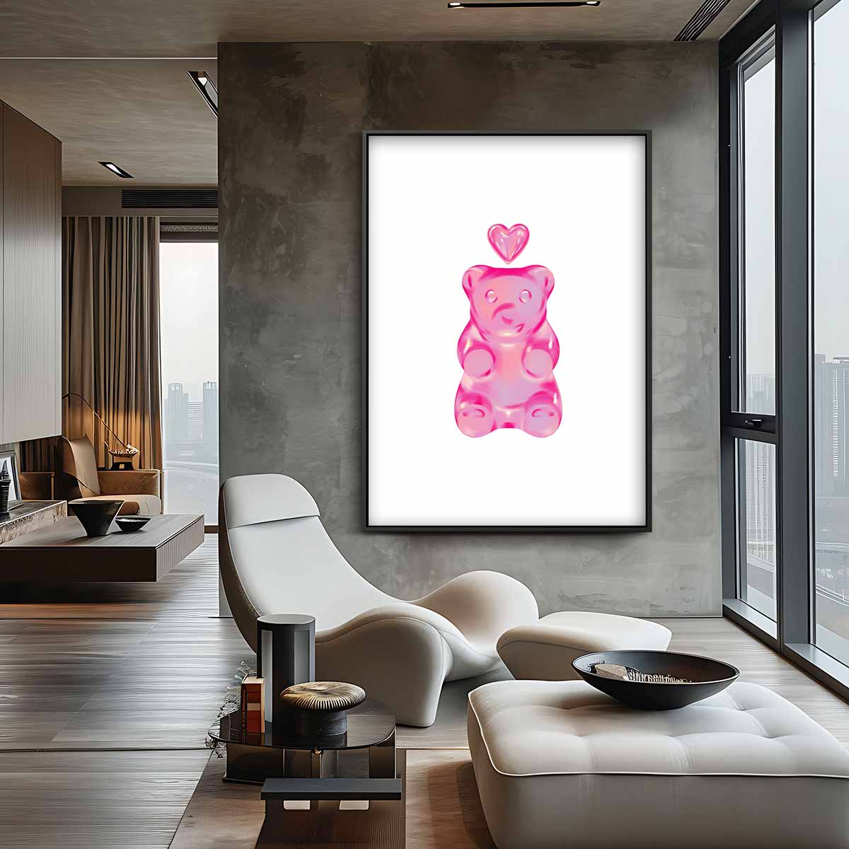 Liefdevolle Gummibeer Kunstwerk-canvas-dibond-plexiglas-wanddecoratie-WallArtistic