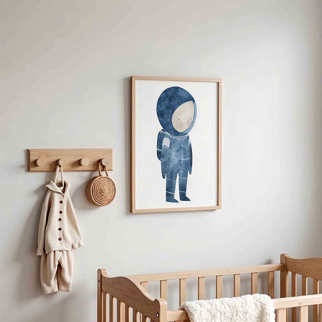 Astronaut in blauw Poster
