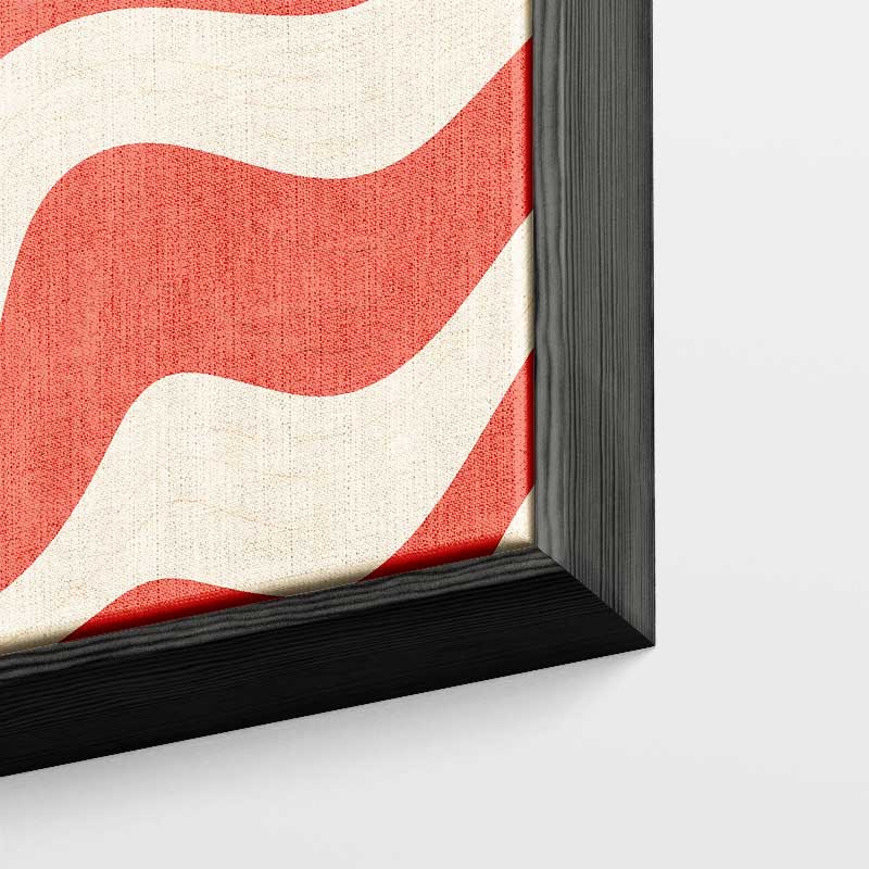 Golvende Rode Strepen Kunstwerk-canvas-dibond-plexiglas-wanddecoratie-WallArtistic