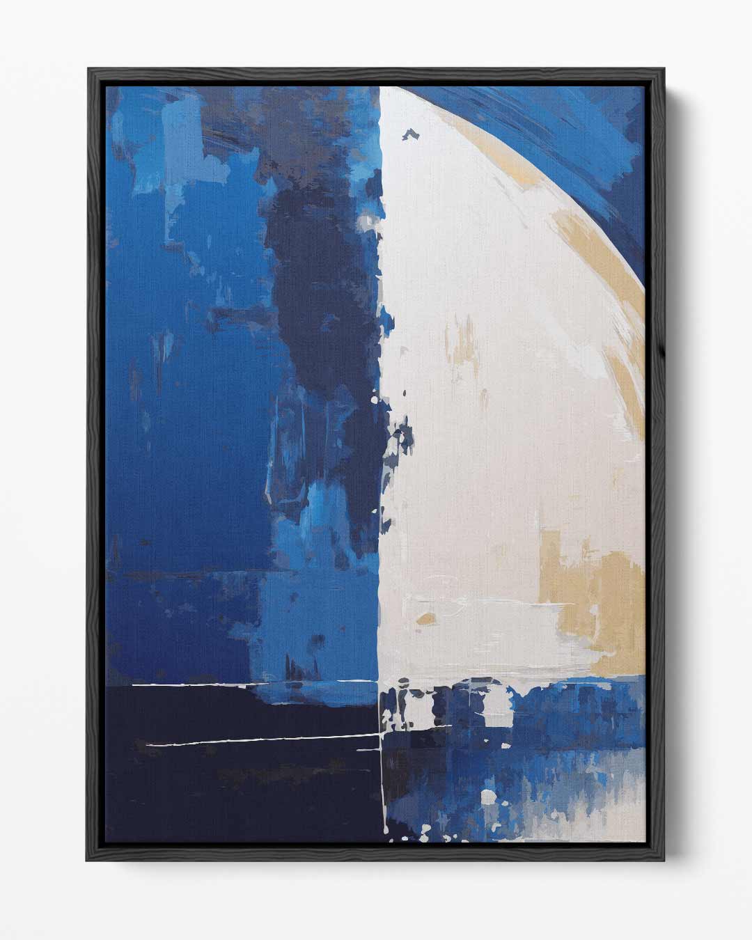 Blauwe Abstracte Harmonie Kunstwerk-canvas-dibond-plexiglas-wanddecoratie-WallArtistic