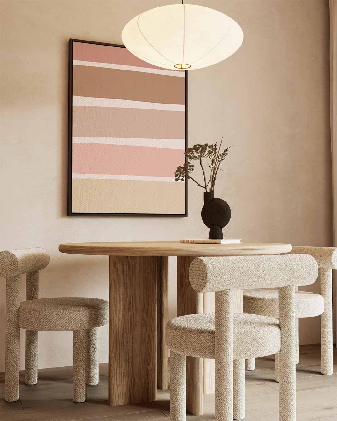 Zachte Aardetinten Strepen Kunstwerk-canvas-dibond-plexiglas-wanddecoratie-WallArtistic