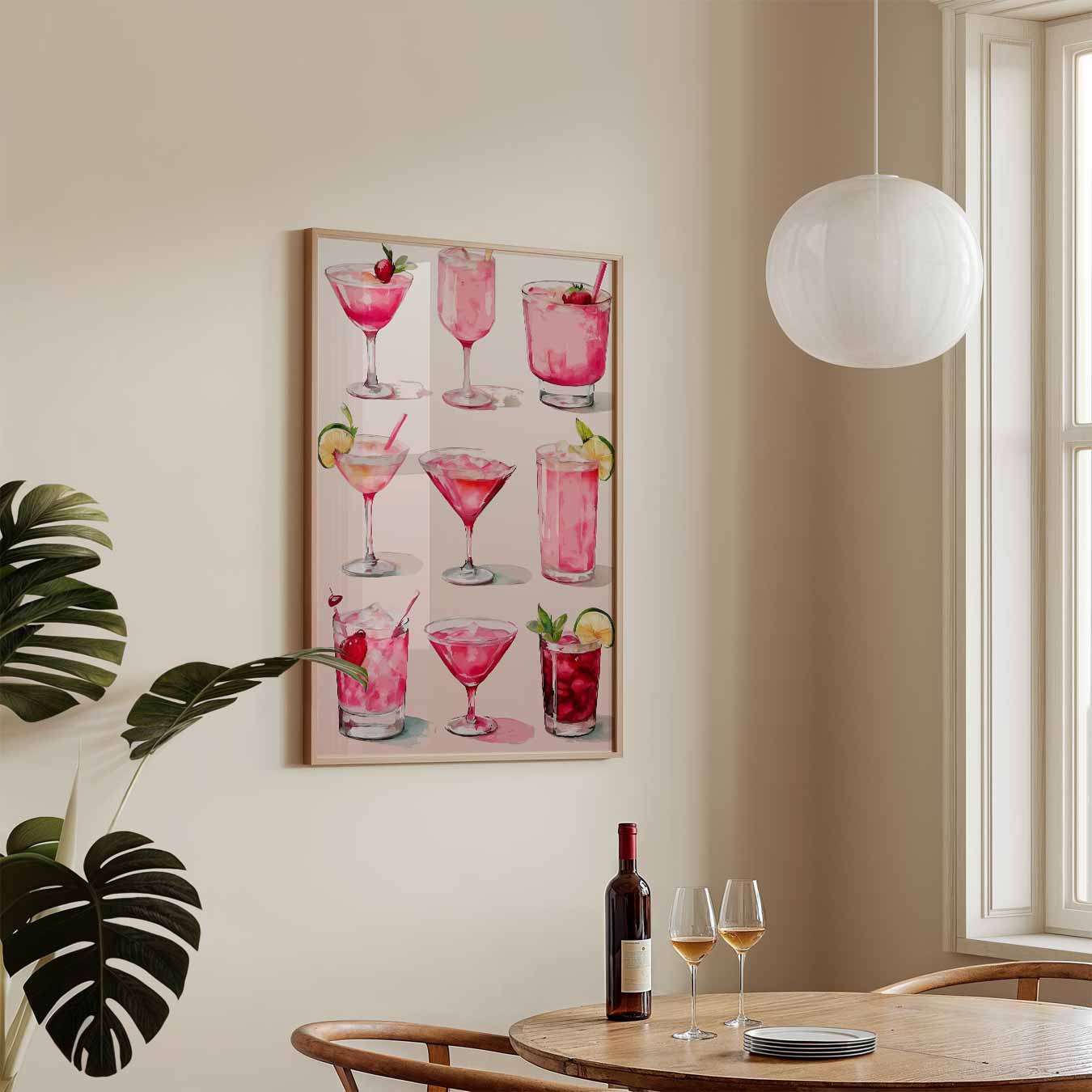 Roze Cocktail Kunstposter