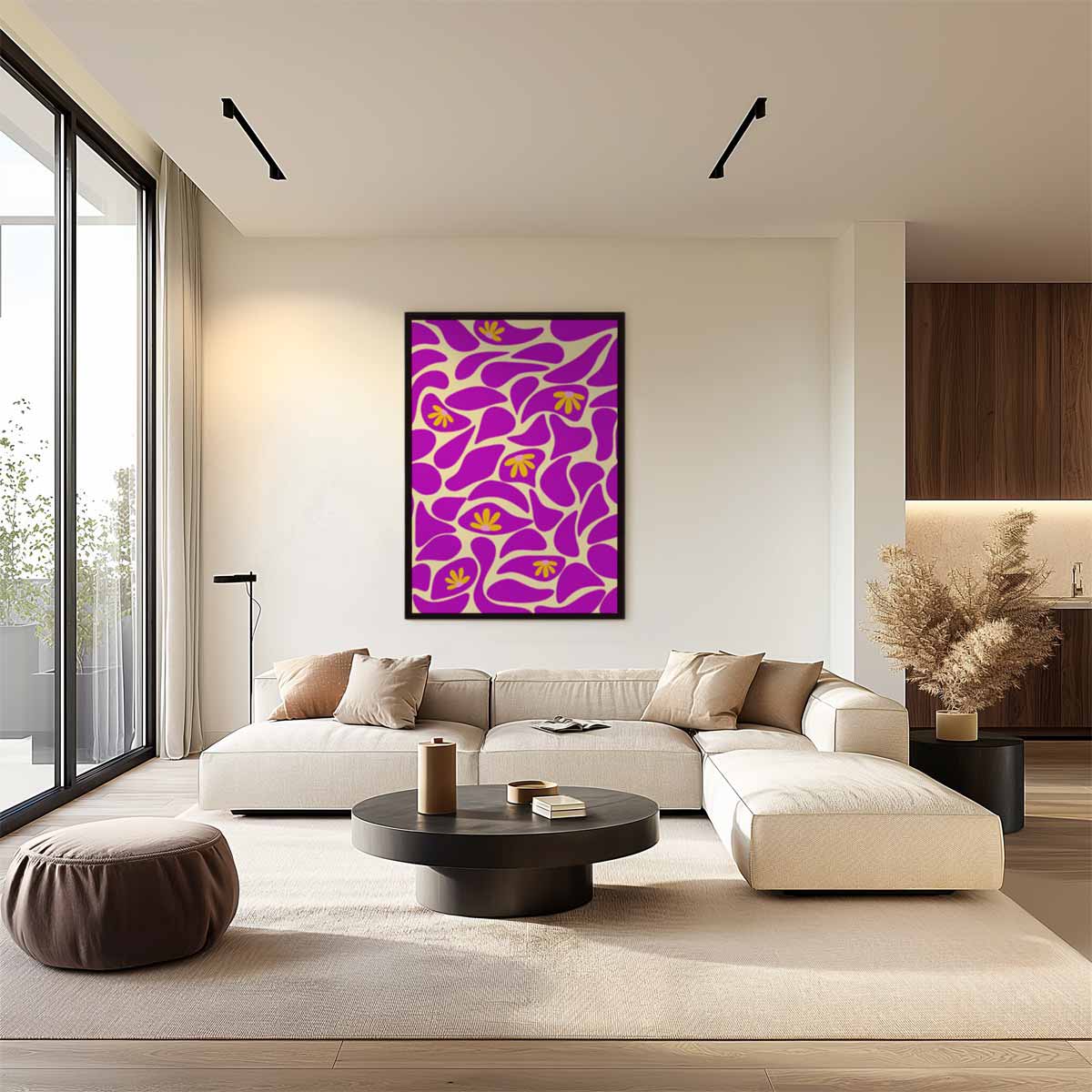 Vrolijke Bloemen Abstract Kunstwerk-canvas-dibond-plexiglas-wanddecoratie-WallArtistic