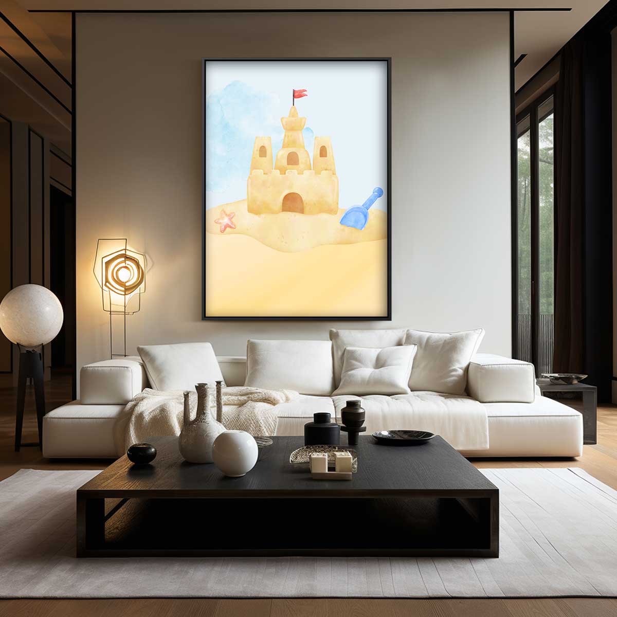 Zandkasteel Avontuur Kunstwerk-canvas-dibond-plexiglas-wanddecoratie-WallArtistic