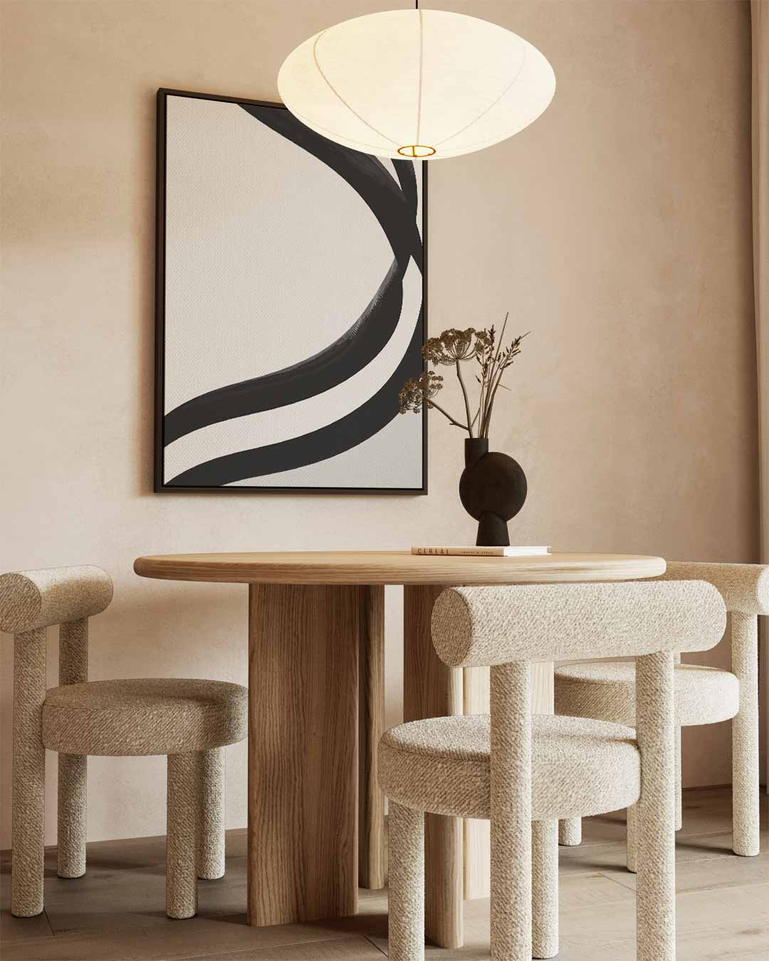 Stijlvolle Golven in Zwart & Wit Kunstwerk-canvas-dibond-plexiglas-wanddecoratie-WallArtistic