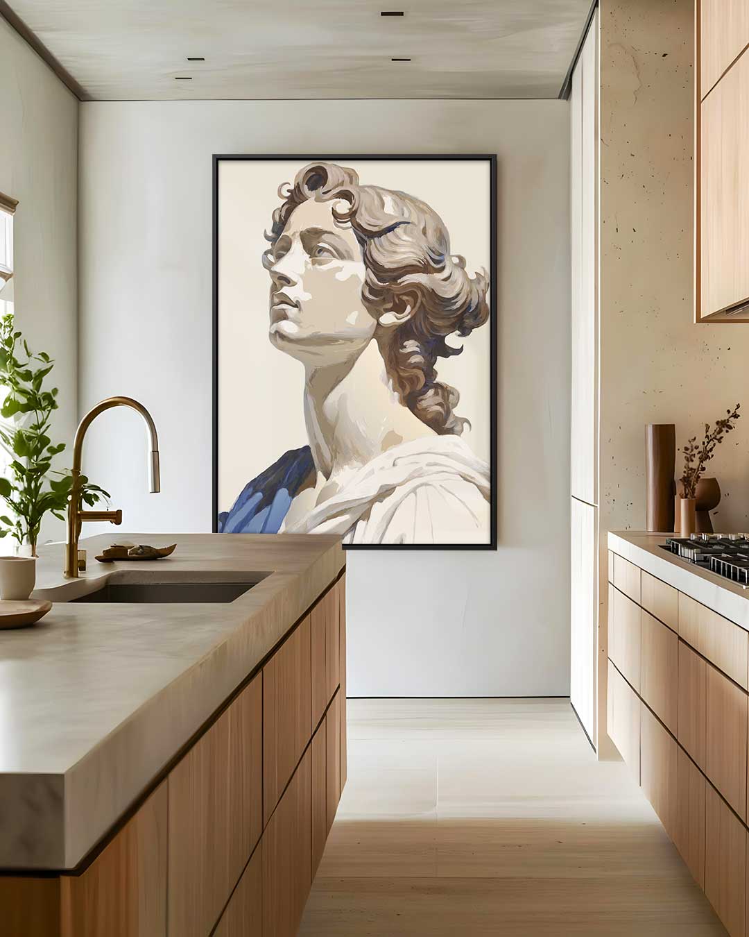 Klassieke Sculptuur Portret Kunstwerk-canvas-dibond-plexiglas-wanddecoratie-WallArtistic