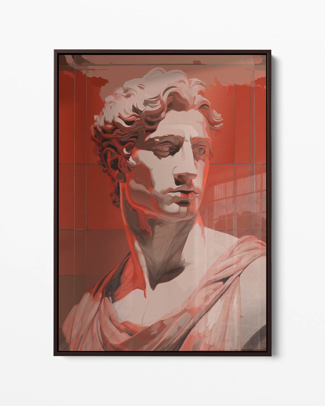 Klassieke Beeltenis in Rood Kunstwerk-canvas-dibond-plexiglas-wanddecoratie-WallArtistic