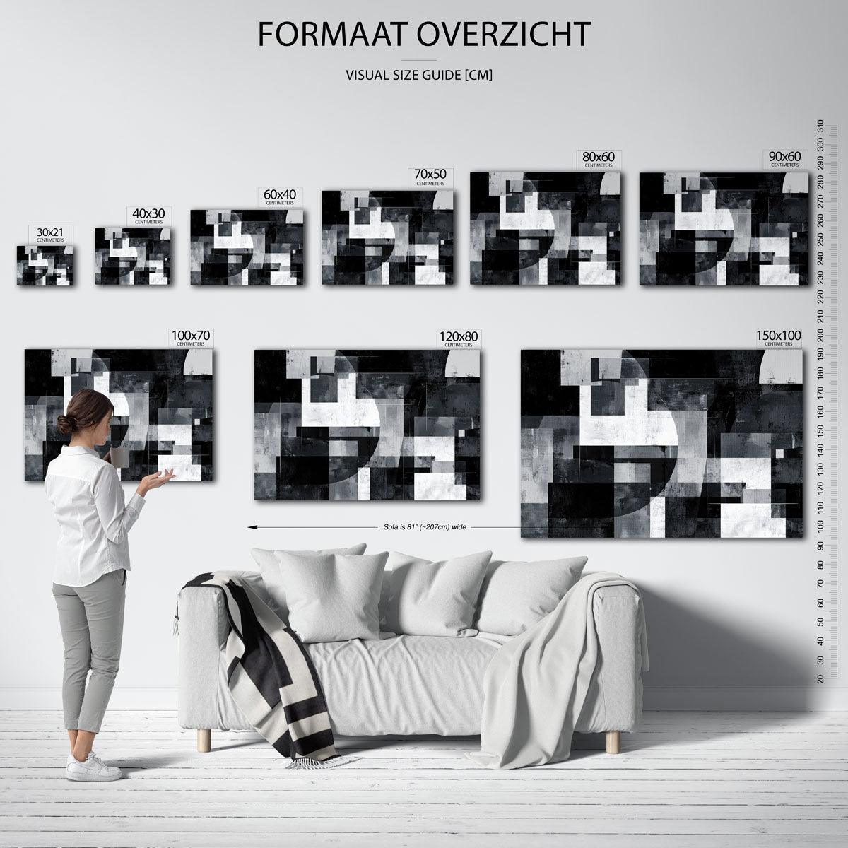 Abstracte zwart wit geometrische Poster