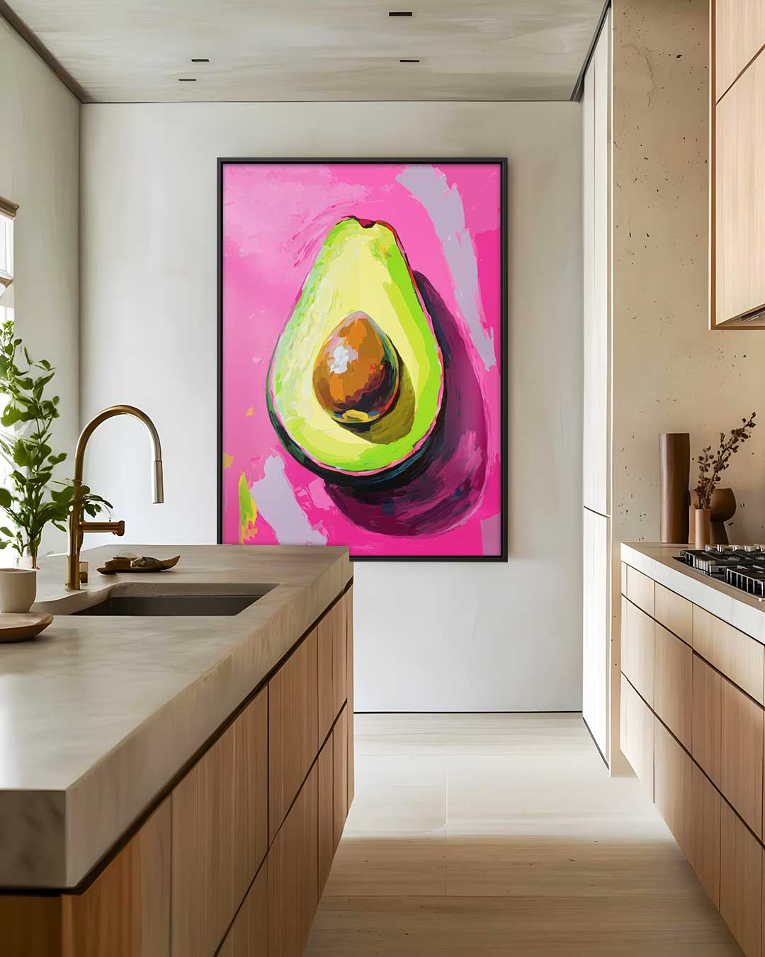 Avocado Pop Art Kunstwerk-canvas-dibond-plexiglas-wanddecoratie-WallArtistic