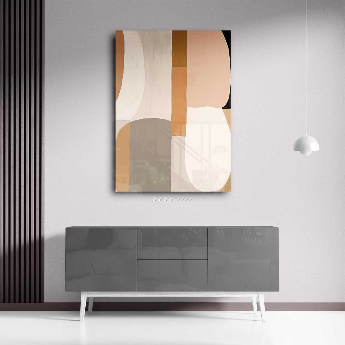 Zachte Aardetinten Abstractie Kunstwerk-canvas-dibond-plexiglas-wanddecoratie-WallArtistic