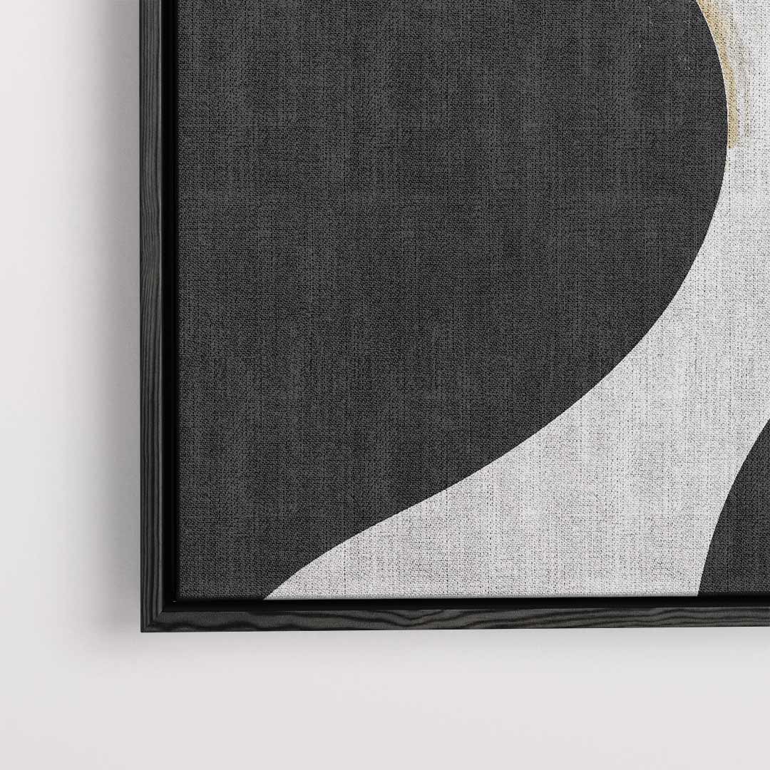 Sierlijke Golven in Zwart-Wit Kunstwerk-canvas-dibond-plexiglas-wanddecoratie-WallArtistic