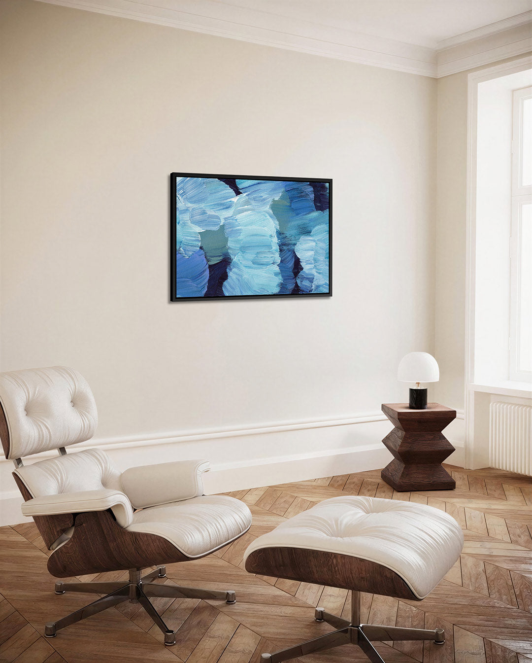 Dynamische blauwtinten Kunstwerk