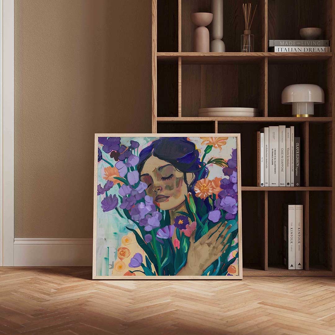 Vrouw met bloemen Poster