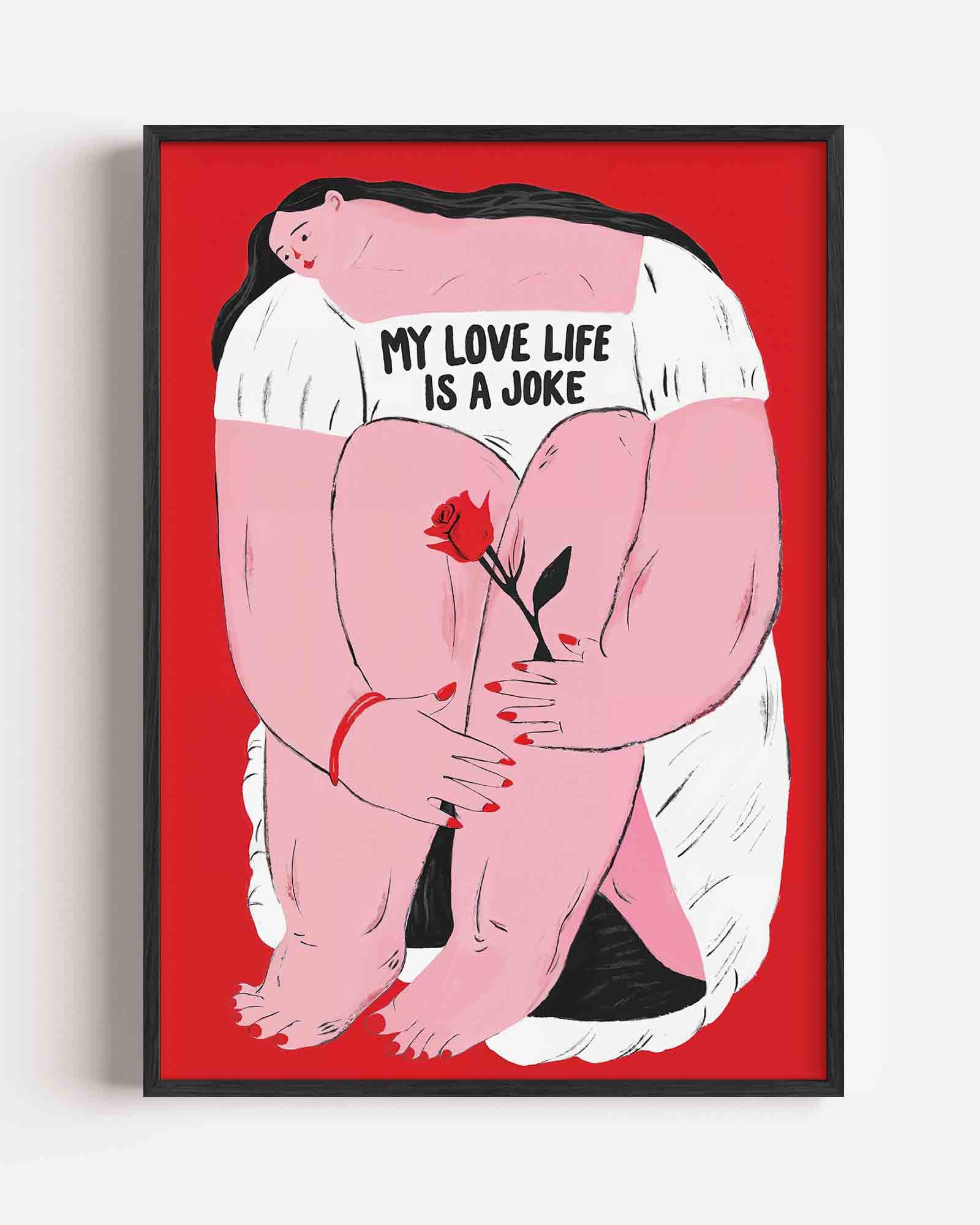 Vrouw met roos Poster