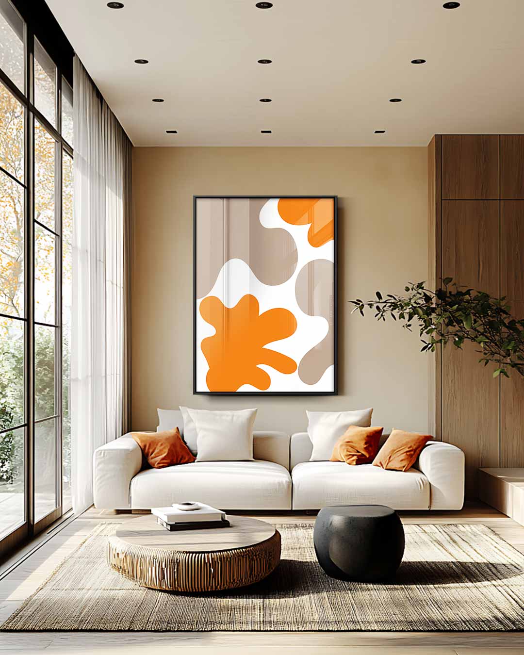 Vloeiende Vormen Abstract Kunstwerk-canvas-dibond-plexiglas-wanddecoratie-WallArtistic