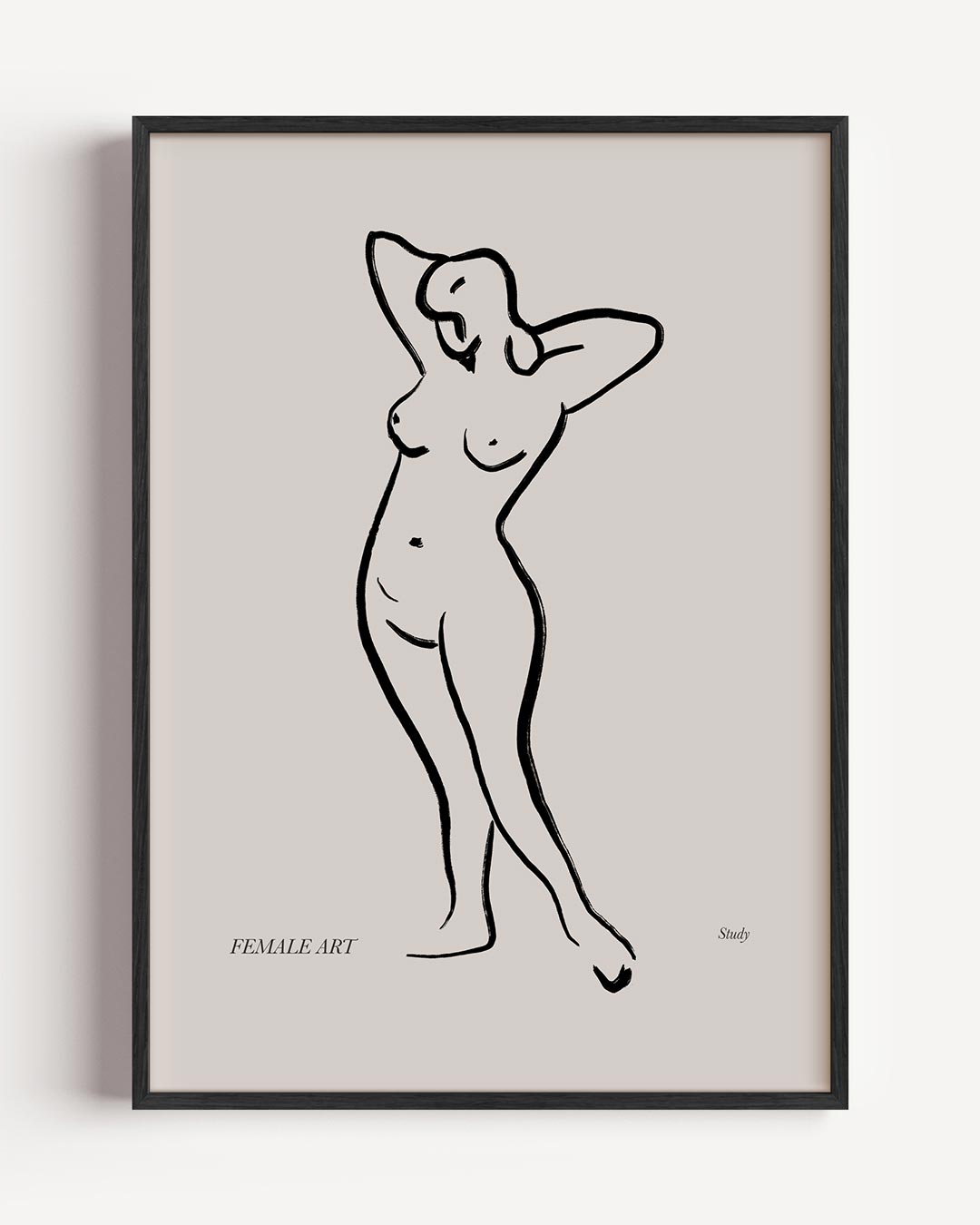 Elegante Vrouwelijke Lijntekening Poster-WallArtistic