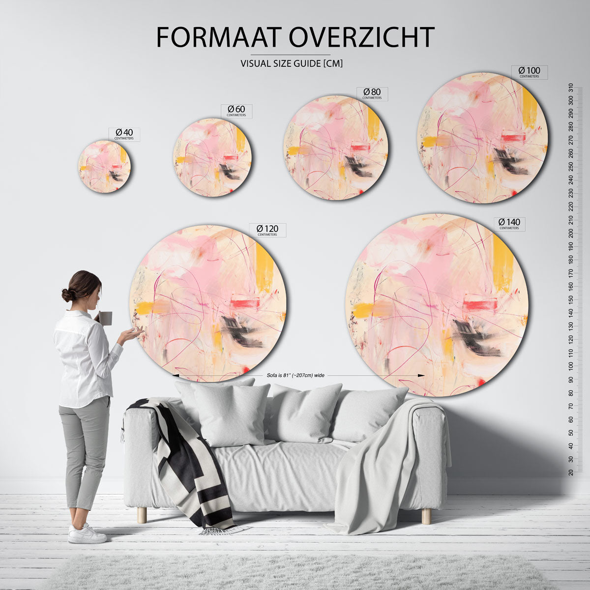 Abstracte vormen Muurcirkel