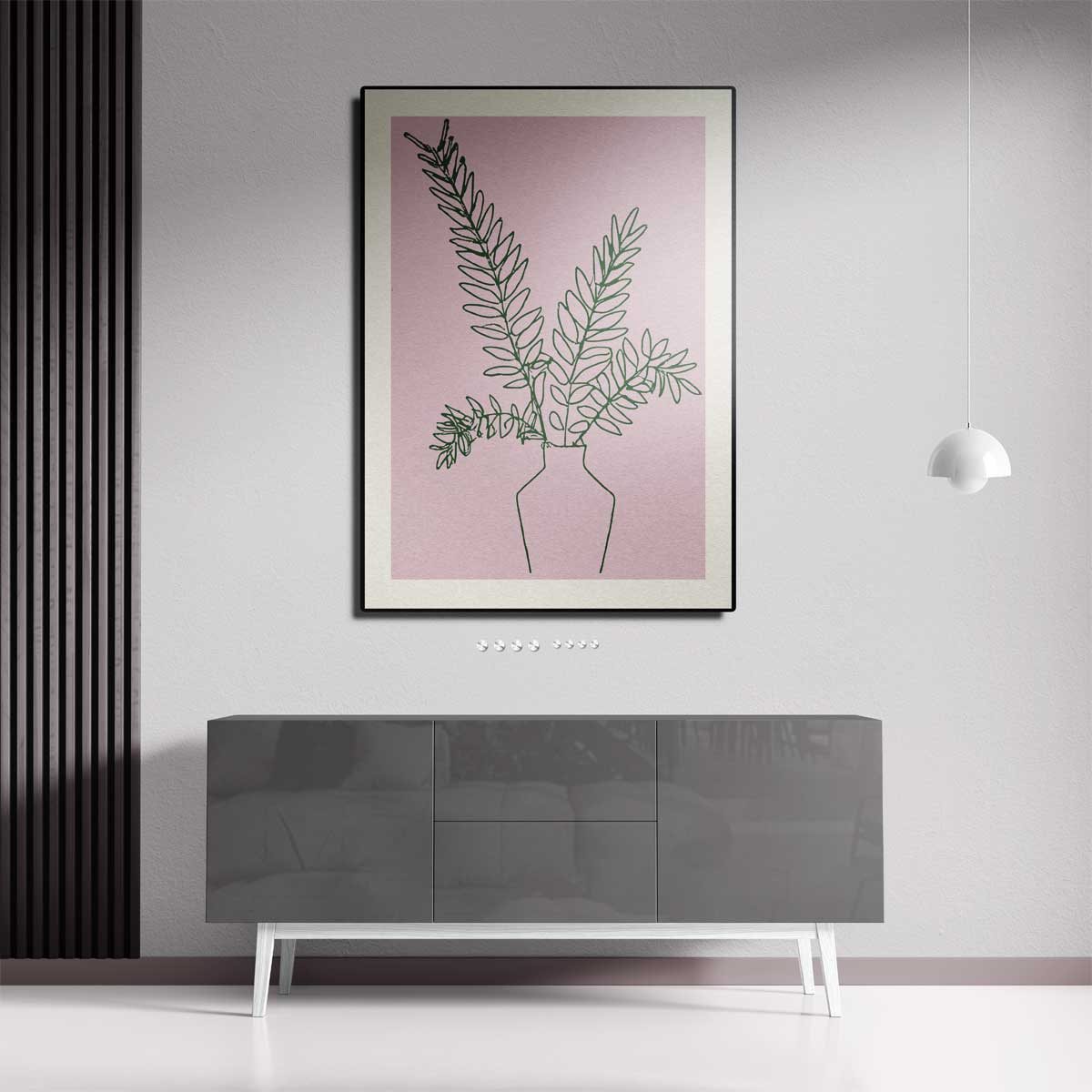 Eenvoudige Botanische Lijntekening Kunstwerk-canvas-dibond-plexiglas-wanddecoratie-WallArtistic