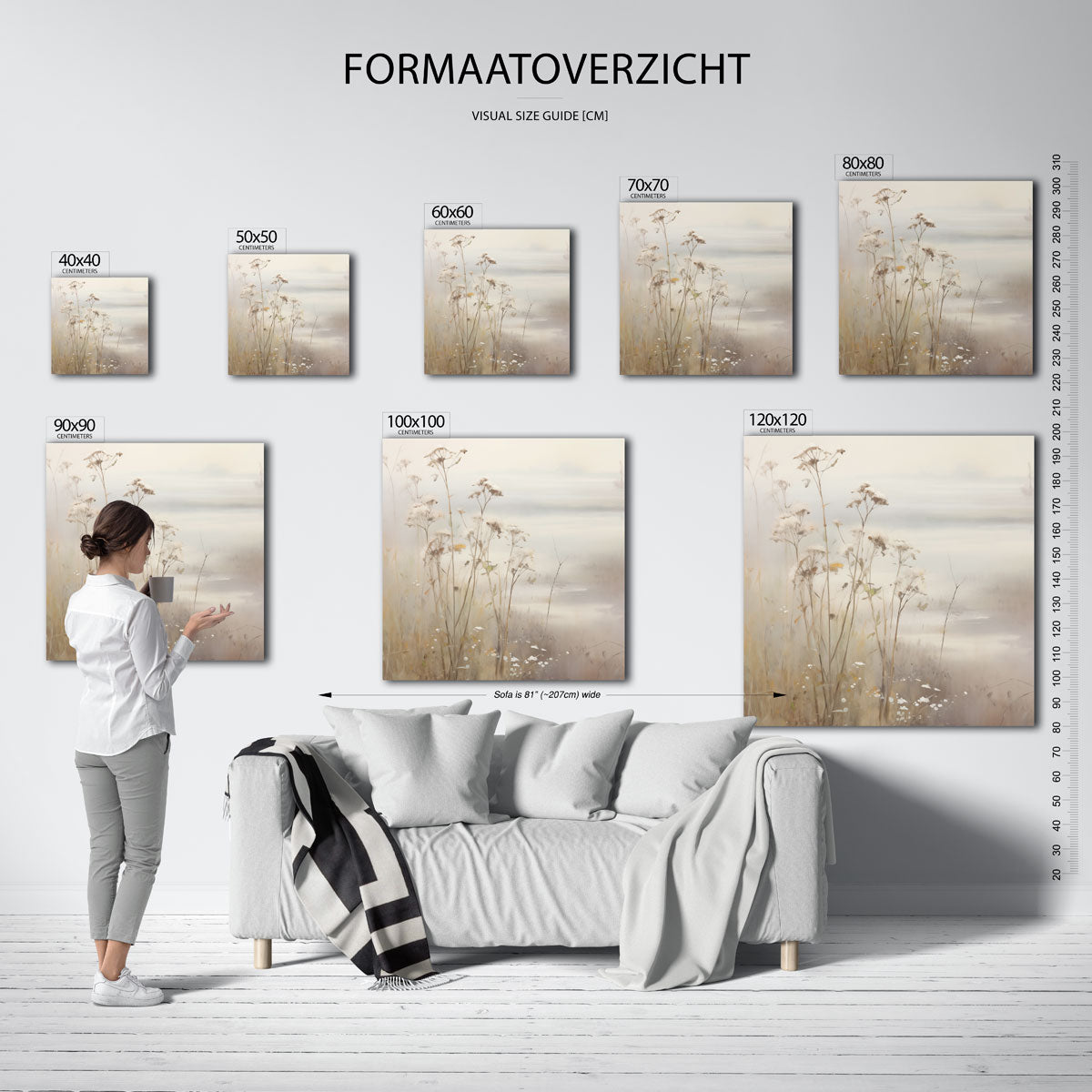 Wilde bloemen in mist Poster