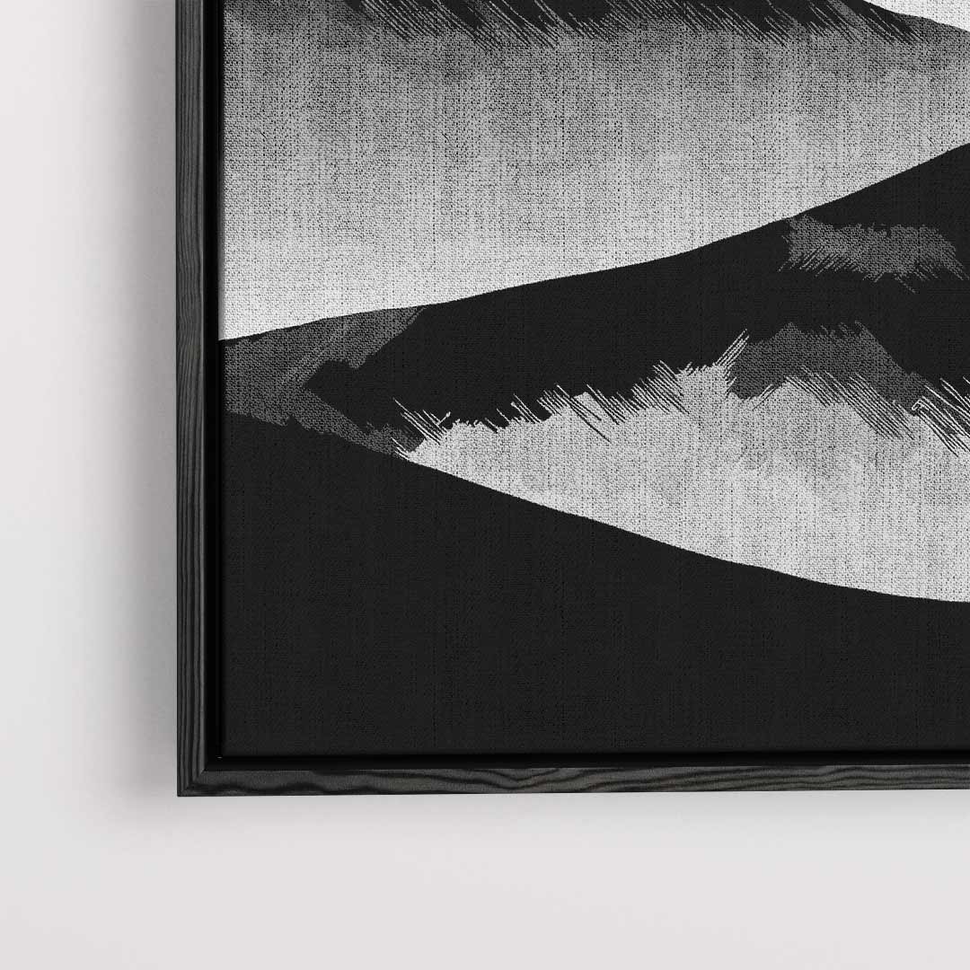 Sereen Berglandschap in Grijstinten Kunstwerk-canvas-dibond-plexiglas-wanddecoratie-WallArtistic
