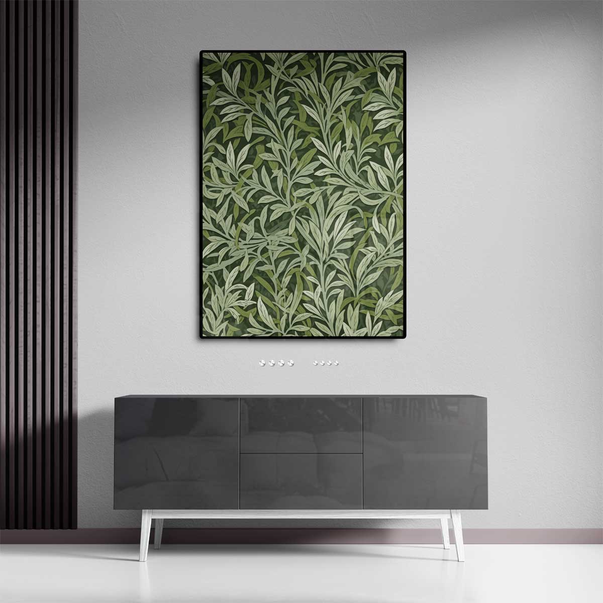 Groene Bladpatroon Wanddecoratie Kunstwerk-canvas-dibond-plexiglas-wanddecoratie-WallArtistic