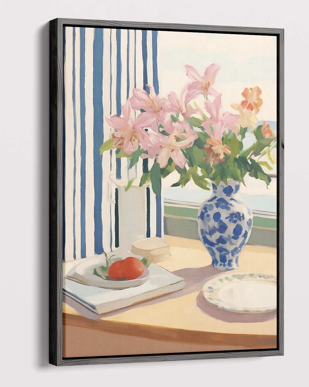 Zomers Tafereel met Bloemen en Tomaten Kunstwerk-canvas-dibond-plexiglas-wanddecoratie-WallArtistic