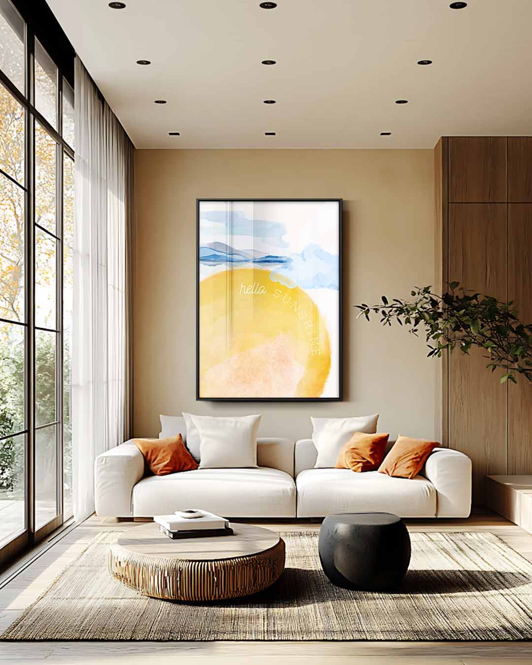 Zonnige Droomlandschap Kunstwerk-canvas-dibond-plexiglas-wanddecoratie-WallArtistic