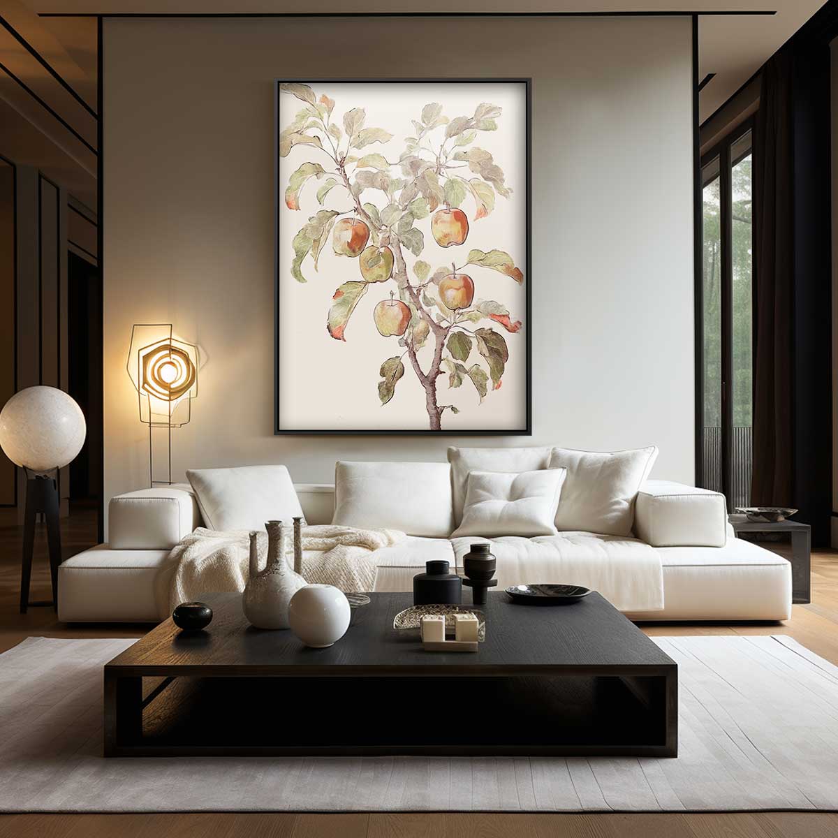 Appelboom Illustratie Kunstwerk-canvas-dibond-plexiglas-wanddecoratie-WallArtistic