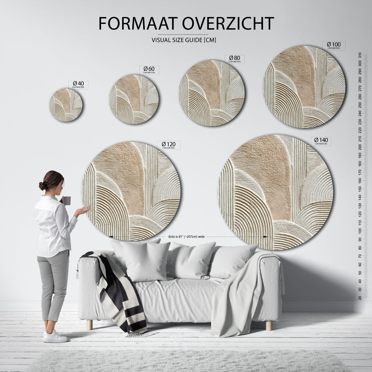 Abstracte lijnen Muurcirkel
