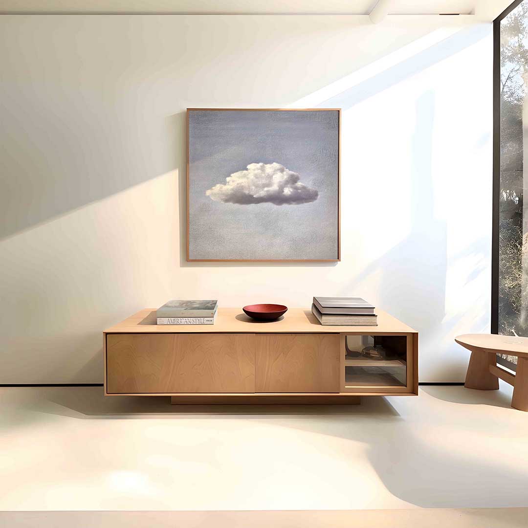 Wolk op blauwe achtergrond Poster