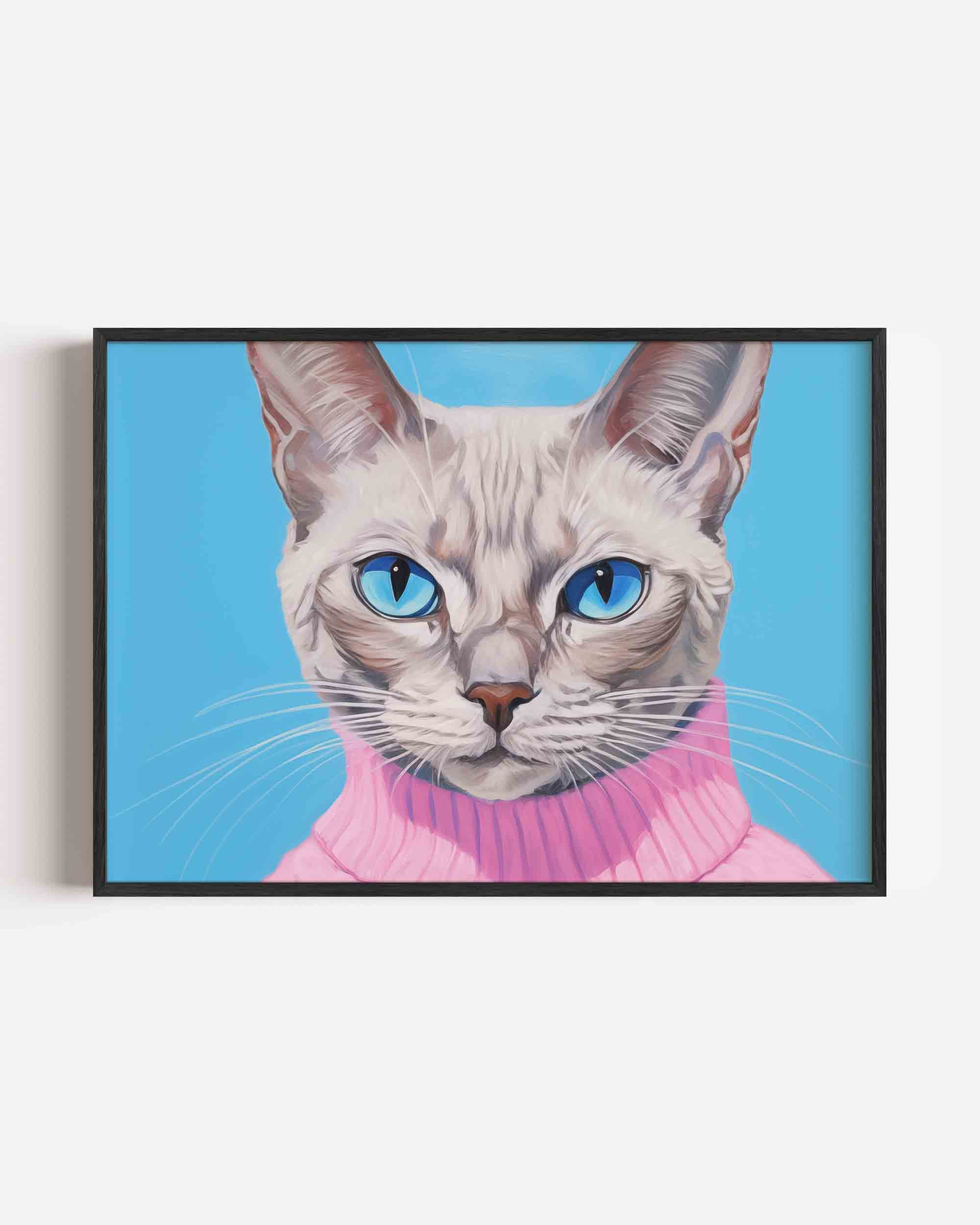 Kat met blauwe ogen Poster