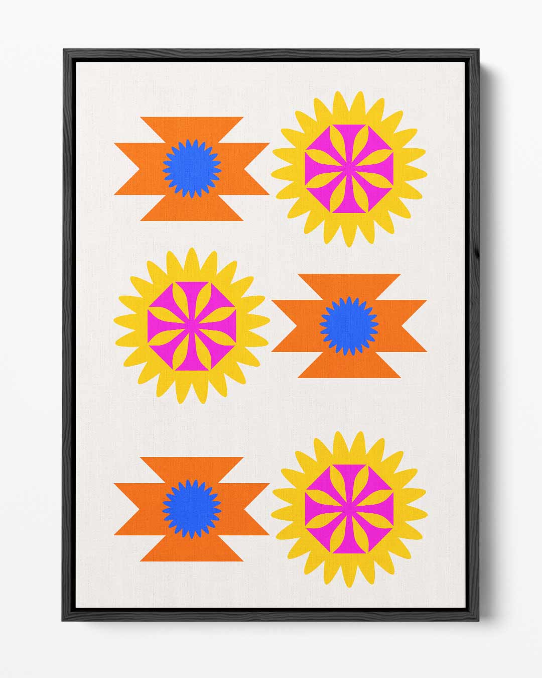 Vrolijke Zomerbloemen Print Kunstwerk-canvas-dibond-plexiglas-wanddecoratie-WallArtistic
