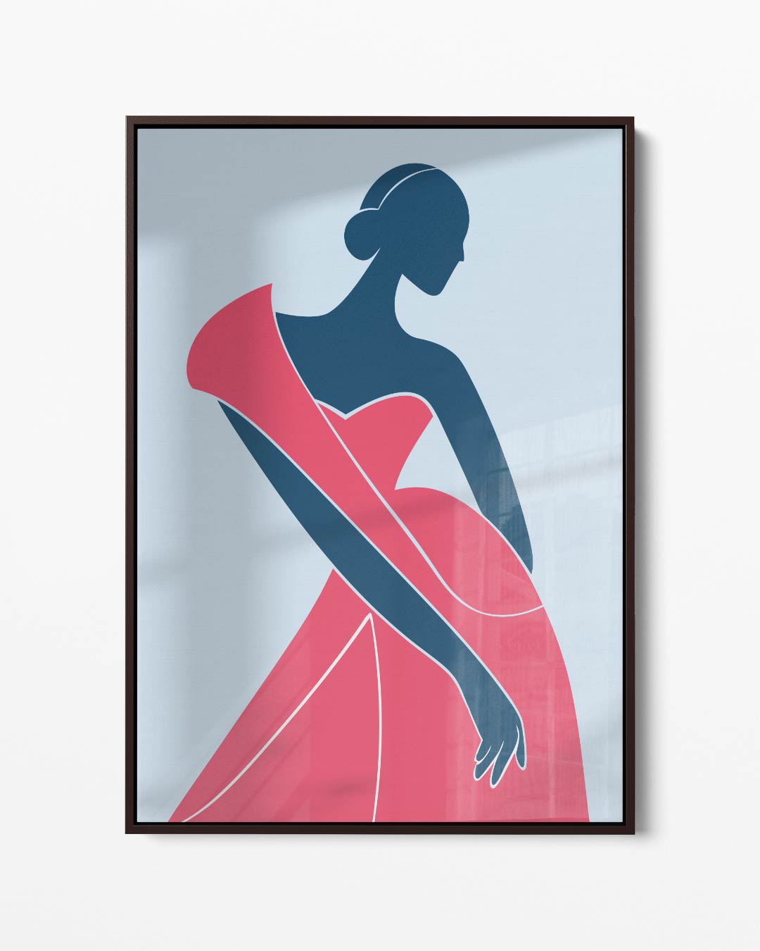 Elegante Dames Silhouet Kunstwerk-canvas-dibond-plexiglas-wanddecoratie-WallArtistic