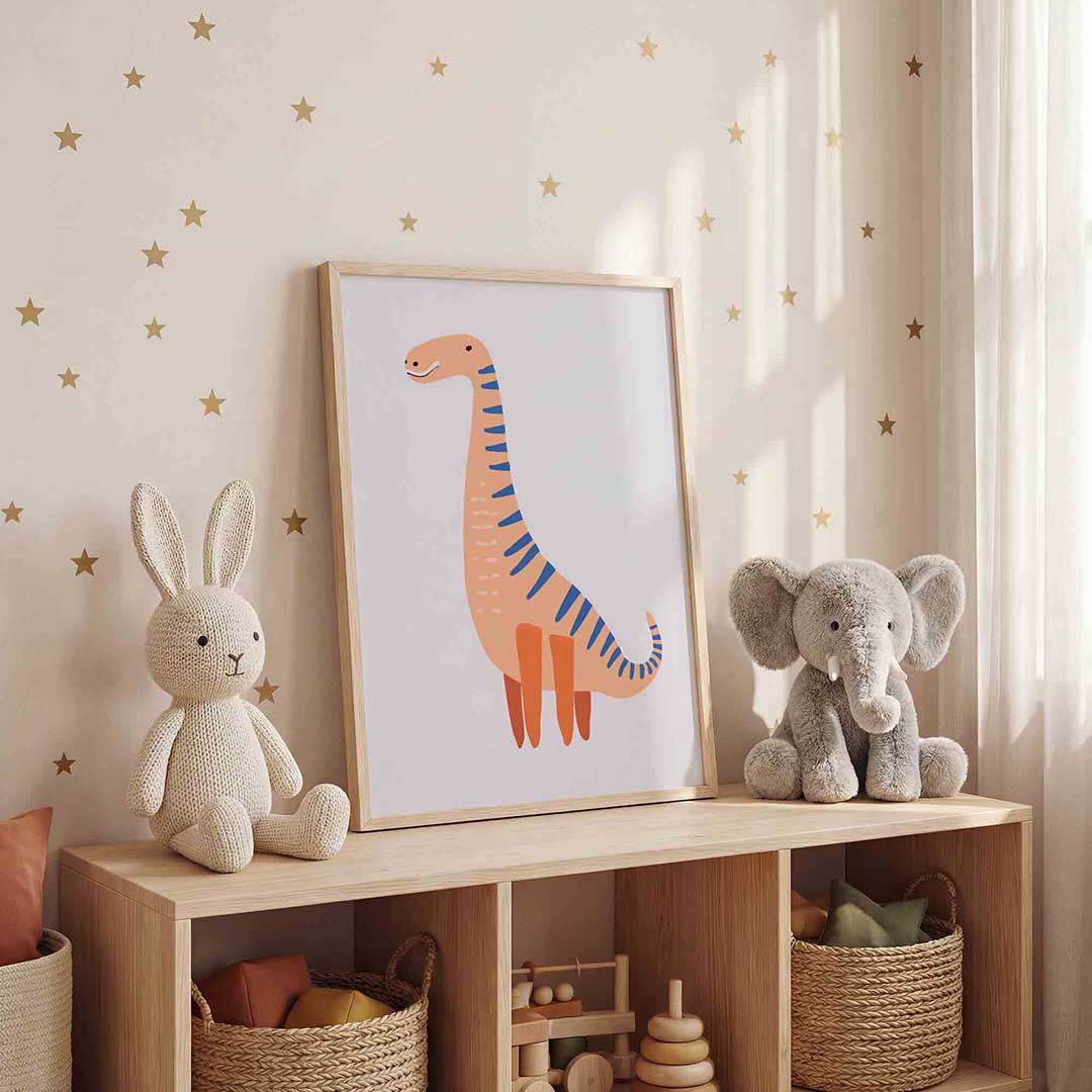 Dinosaurus met strepen Poster