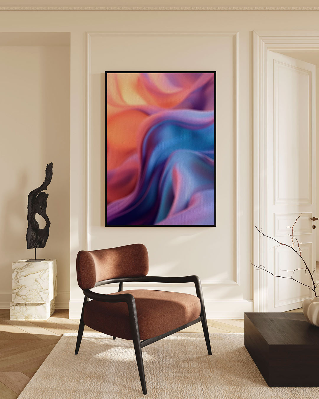 Vloeiende kleurencompositie Kunstwerk