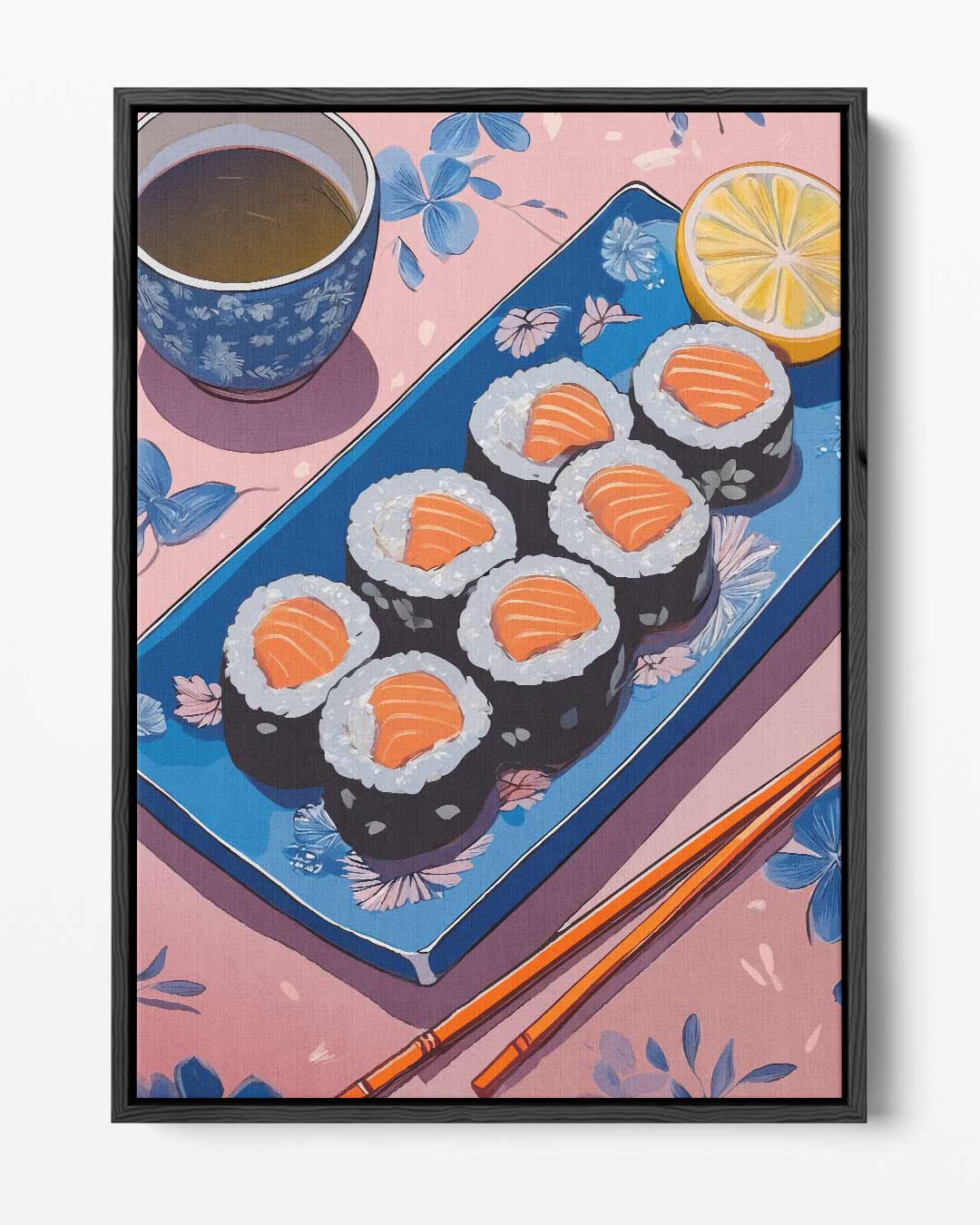 Sushi en Thee Tafereel Kunstwerk-canvas-dibond-plexiglas-wanddecoratie-WallArtistic