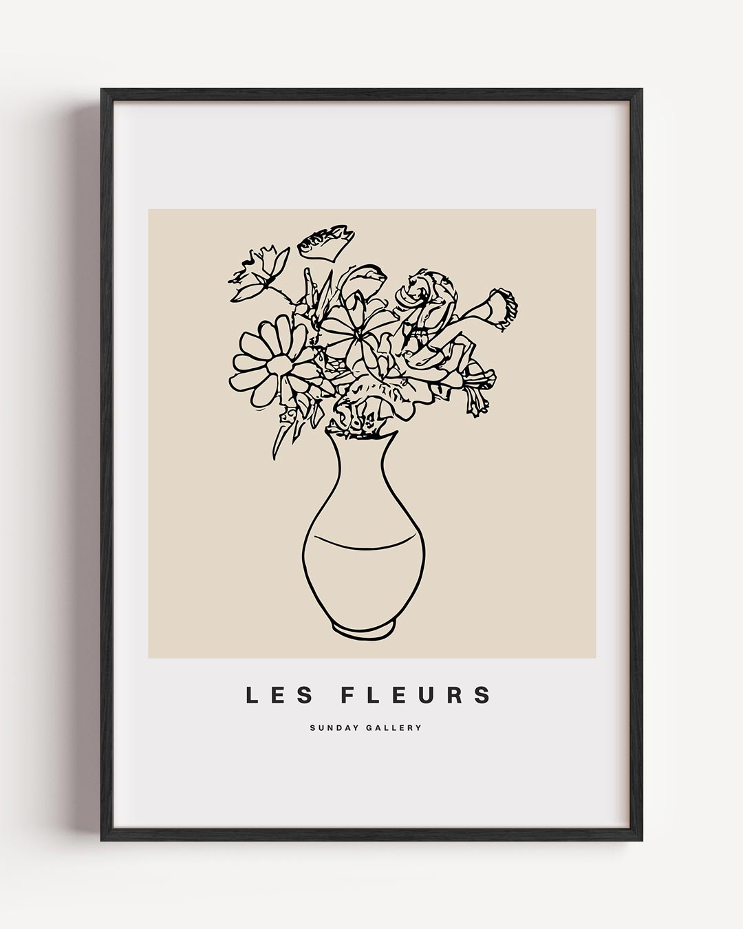Elegante Bloemenlijntekening Poster-WallArtistic
