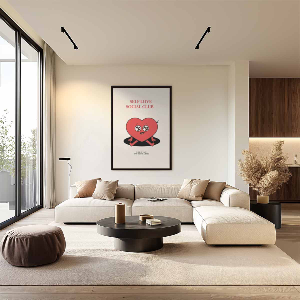 Schattig Zelfliefde Hart Kunstwerk-canvas-dibond-plexiglas-wanddecoratie-WallArtistic