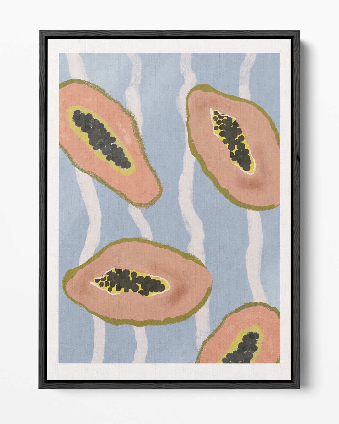 Tropische Papaya Vibes Kunstwerk-canvas-dibond-plexiglas-wanddecoratie-WallArtistic