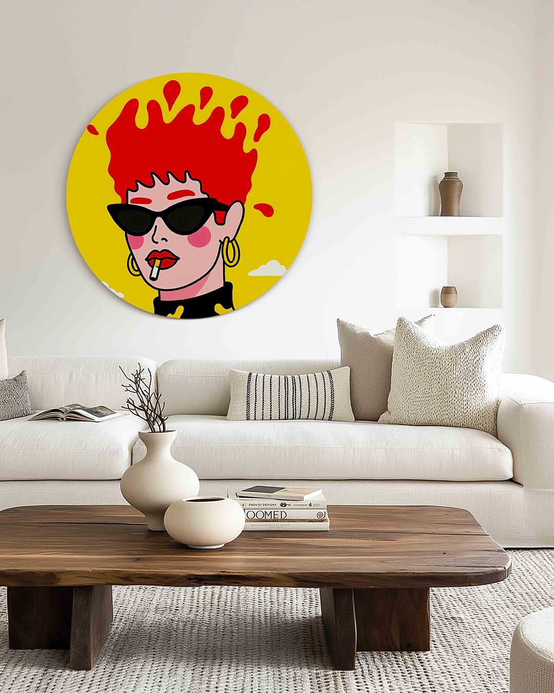 Vrouw met zonnebril Muurcirkel