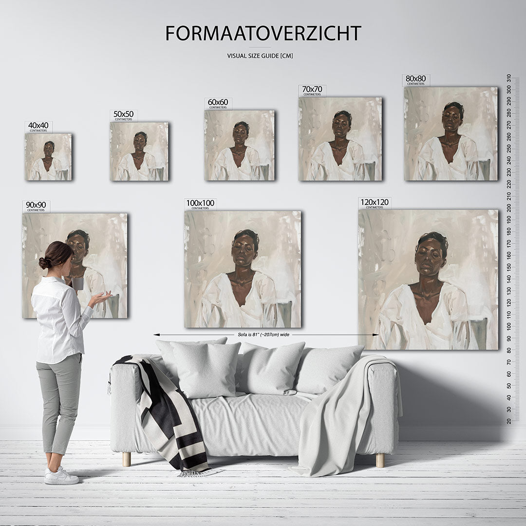 Rustige portretstudie Kunstwerk