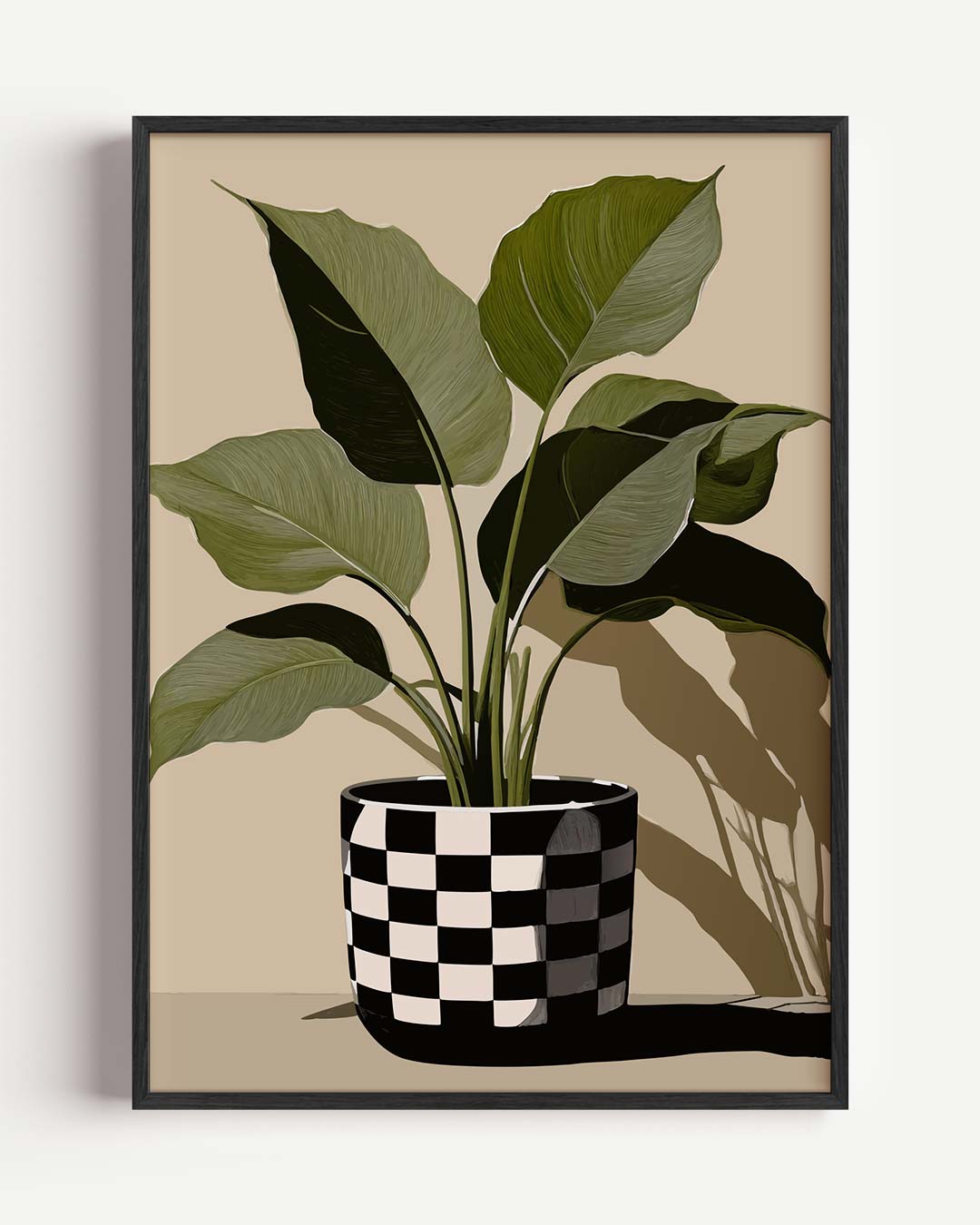 Stijlvolle Plant in Schakenpot Poster