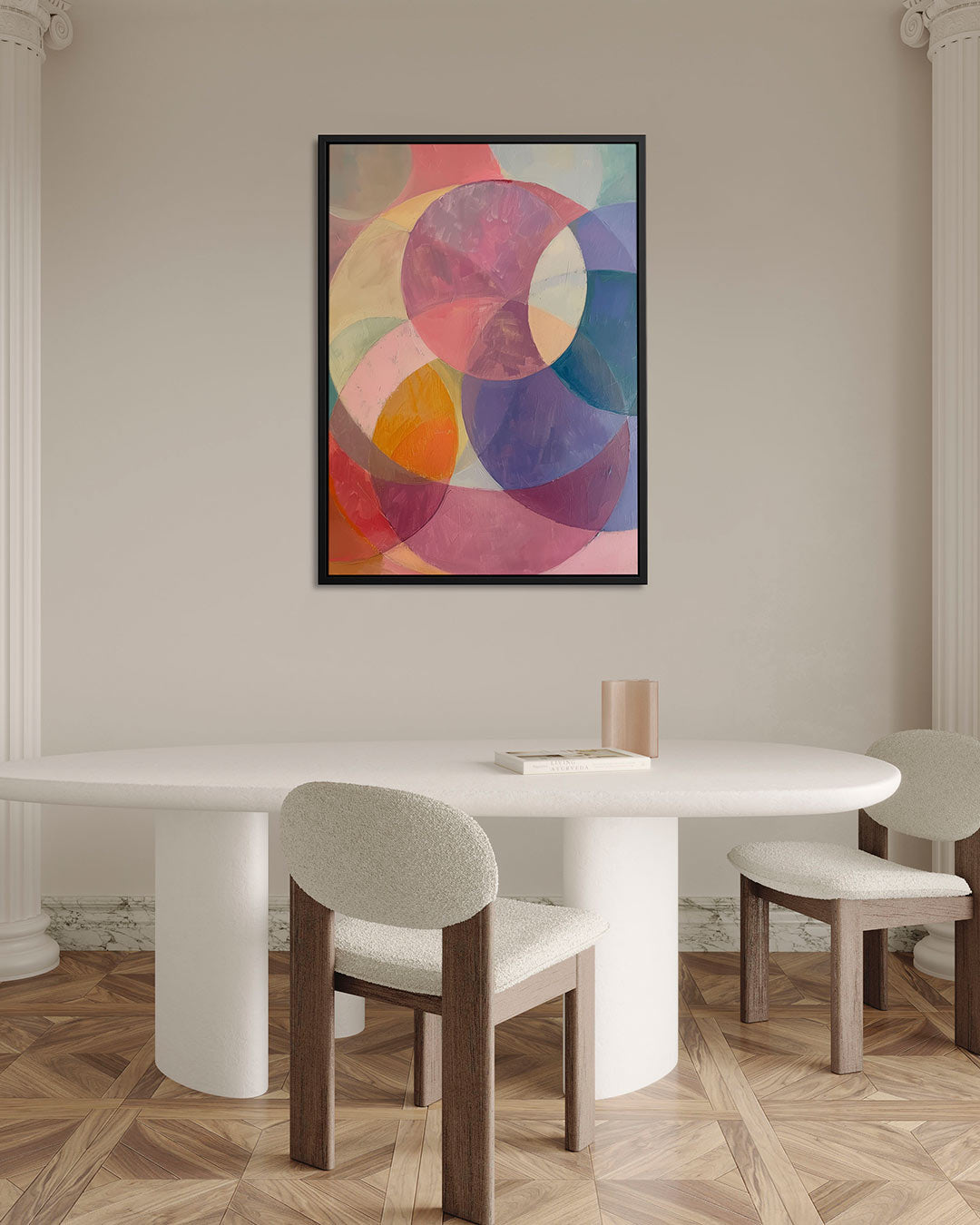 Kleurrijke cirkelvormen Kunstwerk