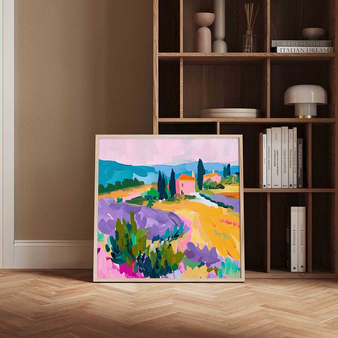 Landschap met lavendel Poster